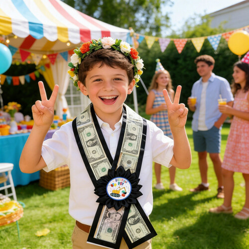 Adjustable Polyester Graduation Money Lei For High School And-I 1