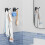 2Pcs Space Saving Wall Mounted Hooks For Hanging Wet-Silver 5
