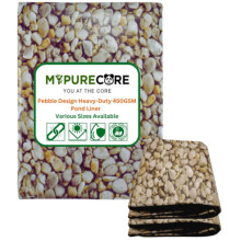 (5m x 5m) Heavy-Duty 450GSM Pond Liner Premium HDPE Liner with Pebble Design - MYPURECORE