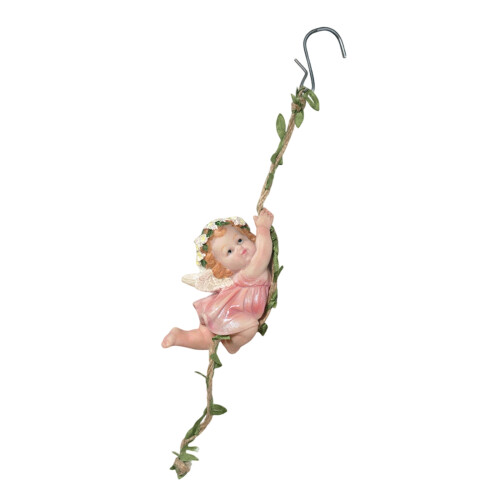 Statue de fées de fleurs de jardin,-Escalade sur une jambe