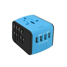Universal Travel Adapter with USB C and 4USB Ports, MultiDevice Fast Charging International Power Adapter for Worldwide Use