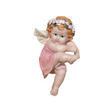Cute Resin Elf Figurines Angel Garden Statues Home-Pink hands