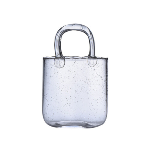 Large 550ML Glass Cup With Purse Shape Creative Clear Handbag