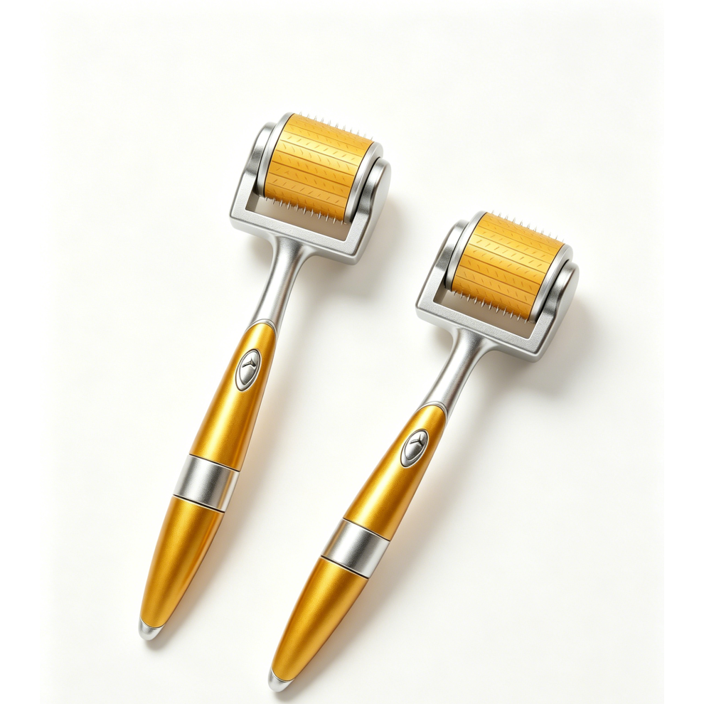 Goplushtoy 3Pcs Titanium Microneedle Roller Home Use For Pitted Marks Collagen Induction Beauty Device