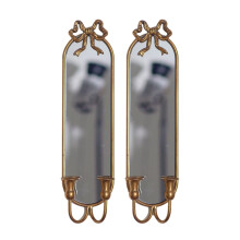 Gold Wall Candle Sconces Holders,Metal Wall Mounted-2 pack