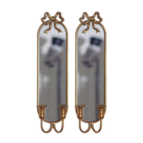 Gold Wall Candle Sconces Holders,Metal Wall Mounted-2 pack