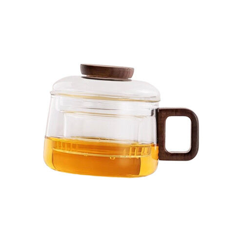 Clear Glass Tea Infuser Cup With-Transparent cover le