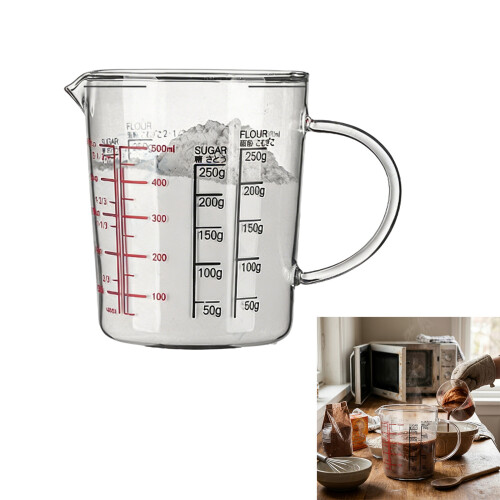 High Boron Glass Measuring Cup With Accurate Scale Home-1 2