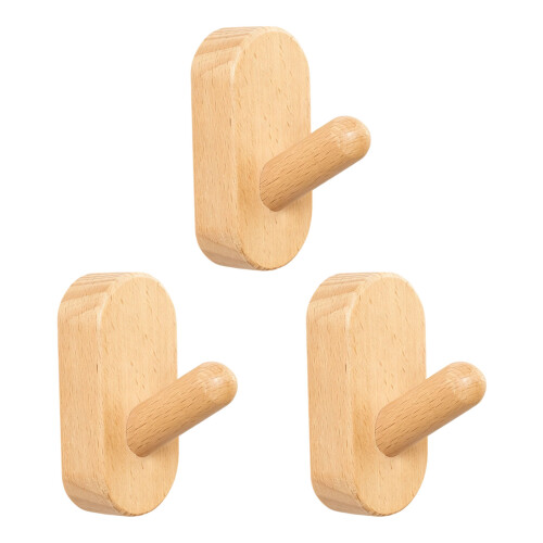 2 Styles Dark And Light Wooden Hook Easy Mounting-beechoval