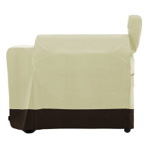 Heavy Duty Waterproof BBQ Grill Cover, All Weather Outdoor Barbecue Cover with Smokestack Design, Beige
