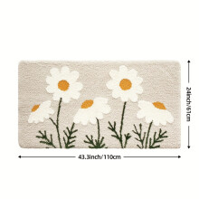 (24x43.3in/61x110cm, Clear Sky Flower Language) Single Fluffy Bath Mat, Ultra-Soft And Absorbent, High-Quality Non-Slip Rug for Bathroom