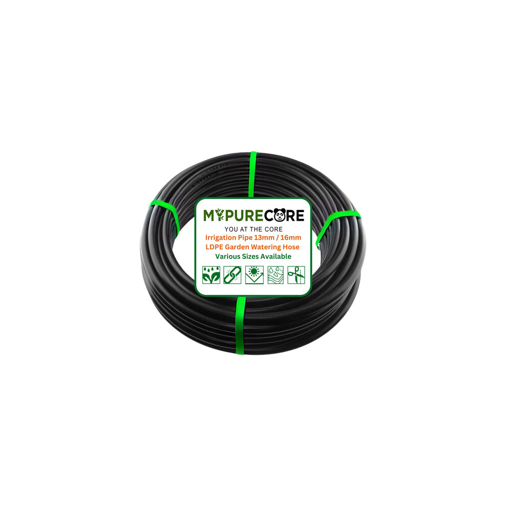 Mypurecore You At The Core (100M) Garden Irrigation Pipe - 13Mm/16Mm Ldpe Flexible Hose Uv Resistant Heavy Duty Tubing For Drip Systems Greenhouse Outdoor Watering - Mypurecore