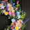Couronne de fleurs délicates bleues et roses, guirlandes de 5