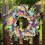 Couronne de fleurs délicates bleues et roses, guirlandes de 6