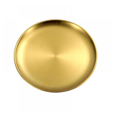 Bandeja redonda dorada de acero inoxidable de 30 cm (12 pulgadas)