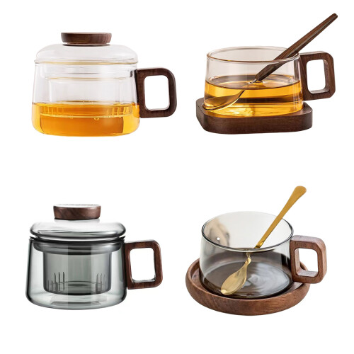 Premium Thermal Shock Resistant Glass Mug With-Single cup black 1