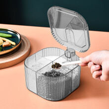Boîte à épices Banghong à 4 compartiments avec couvercle transparent