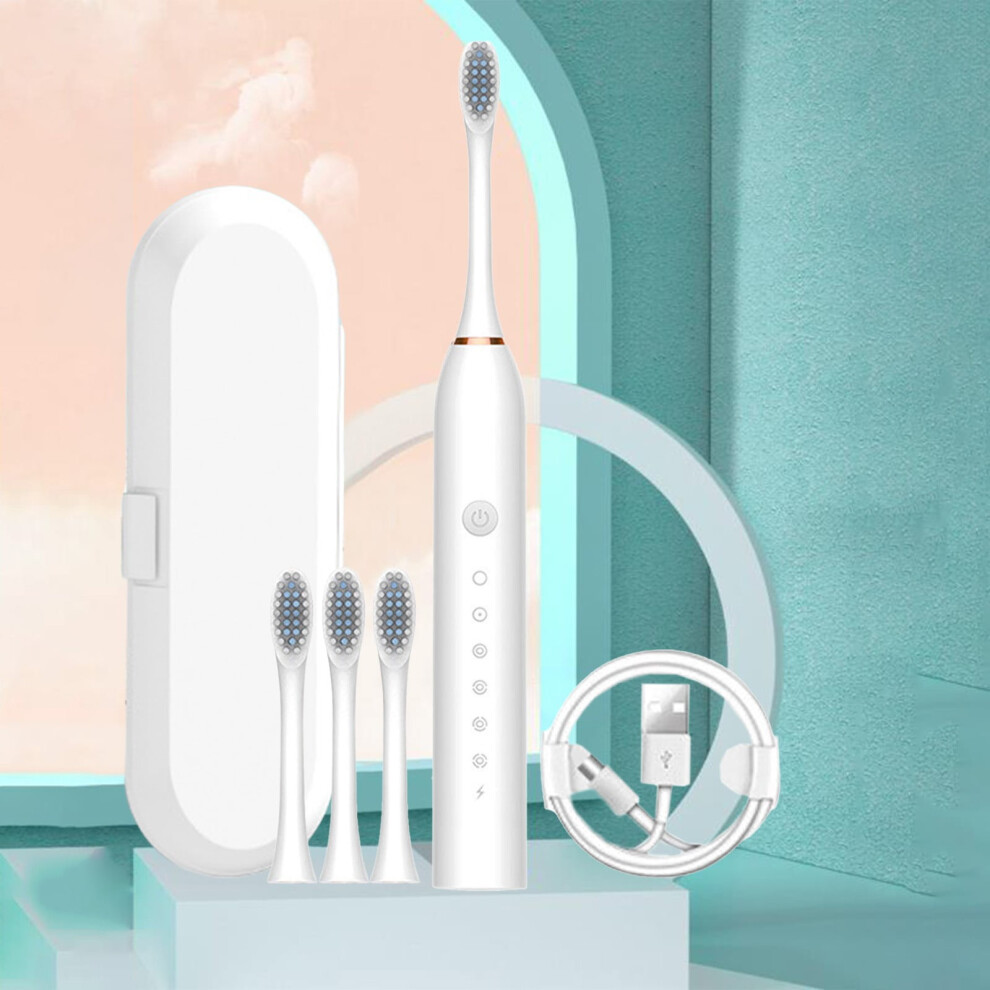 Electric Toothbrush with 4 Heads, 6 Modes, IPX7