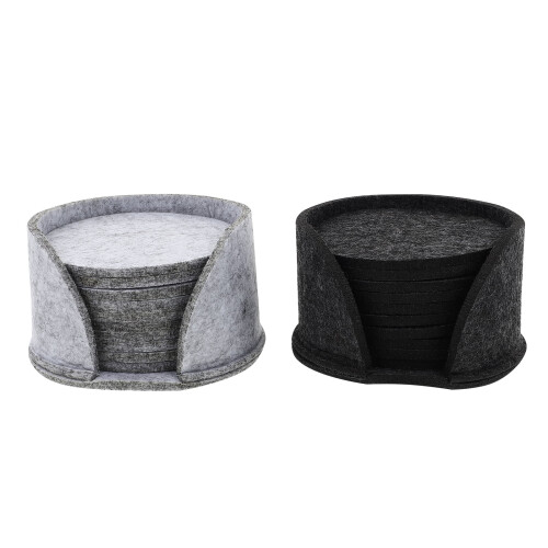Felt Coasters Round Heat-Insulating Cup Mats 20 Pcs