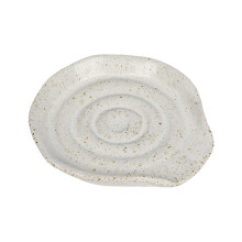 High Temperatures Resistant Ceramic Spoon Rest For Hot-White