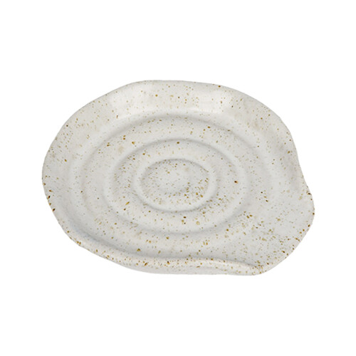 High Temperatures Resistant Ceramic Spoon Rest For Hot-White