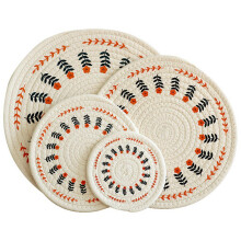 4 Pack Round Cotton Rope Table Mats