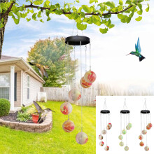 Hummingbird Feeder with Wind Chime for Garden Patio