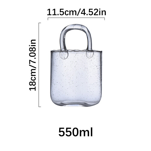 Large 550ML Glass Cup With Purse Shape Creative Clear Handbag 2
