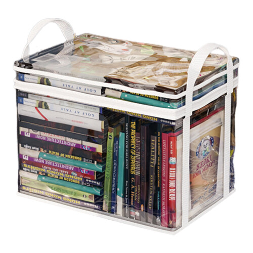 Clear PVC Book Storage Bag with Zip Closure