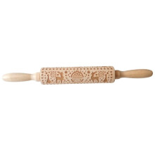 Wooden Christmas Embossing Rolling Pin