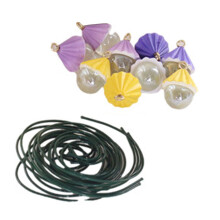 Piquet de fleur en résine en forme de parapluie, 9 pièces, 18cm