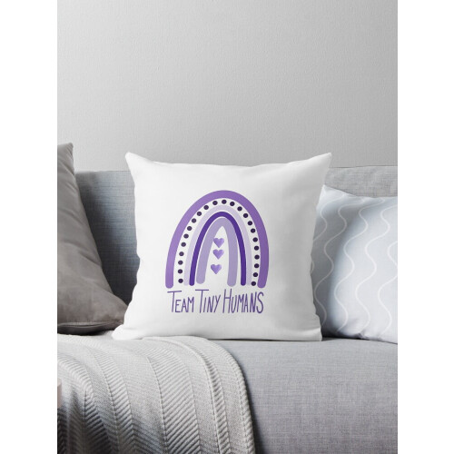 Rainbow Decorative Pillow Cover for Preemie Purple Theme