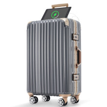 Aluminum Luggage 20in with USB Port Spinner Wheels TSA Lock