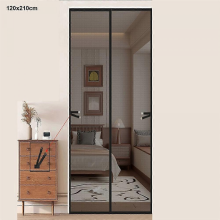 (Schwarz) 120 x 210 cm Magnetischer Fliegengitter-Türvorhang, Insektenschutz, kein Bohren erforderlich, Sichtschutz für Küche/Schlafzimmer