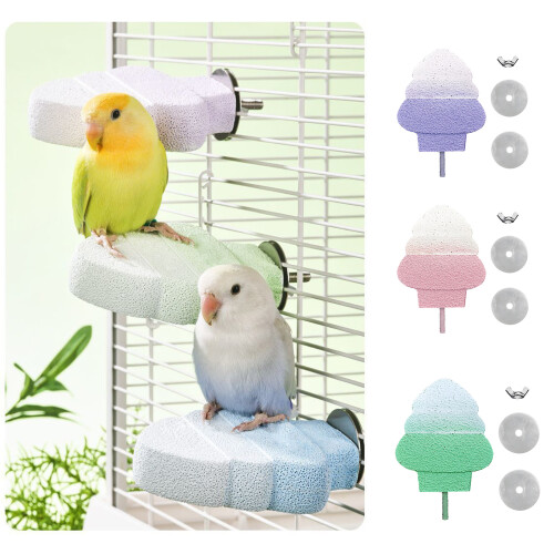 Bird Perch Toy For Large Medium Small Parrots To Exercise-Pink 2