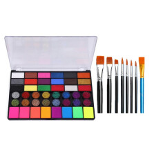 42 Färger Vattenlöslig Ansiktsmålning Set UV Neonglitter Ansiktsmålning Konst Julfest Kroppsmålning Smink Kit