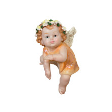 Cute Resin Elf Figurines Angel Garden-Orang lifts his fee
