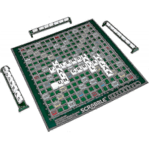 Große Scrabble-Edition mit drehbarem Holzbrett und Klappfunktion, 25-26 Stück 1