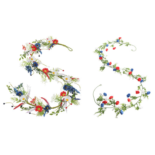 Red White Blue Flower Wreath For Independence Day Festivities-B 1