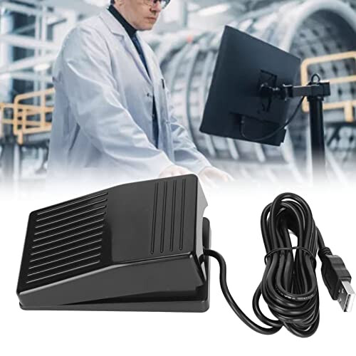USB Foot Pedal for Computer, Single Programmable Foot Switch with Ergonomic Wide Design and Instant Response 2