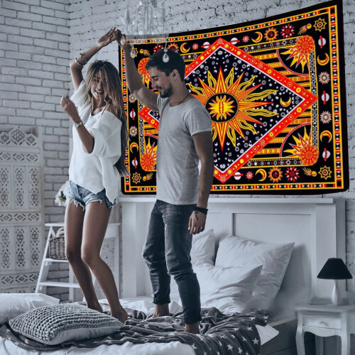 Sun Moon Celestial Tapestry Boho Wall Hanging 2