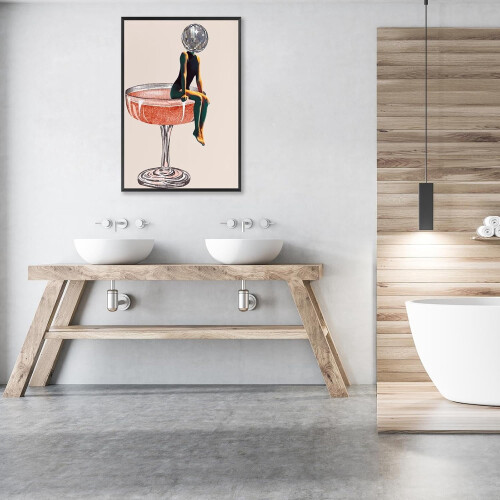 Moderne kaffeplakat med cappuccino og blomster 2