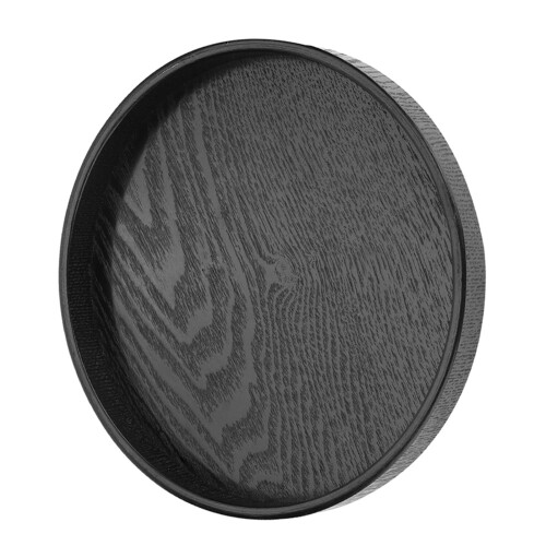 Plateau de service rond en bois massif, 30 cm 2