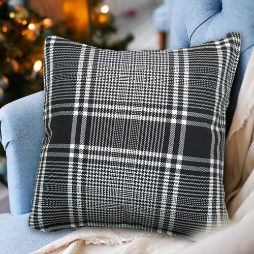 Linen Pillowcase with Lattice Edge Design 45x45 cm 1