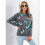 Damen Lässiger Strickpullover mit Schmetterlingsdruck, Langarm, Rundhalsausschnitt Grau XL 5