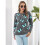 Damen Lässiger Strickpullover mit Schmetterlingsdruck, Langarm, Rundhalsausschnitt Grau L 6