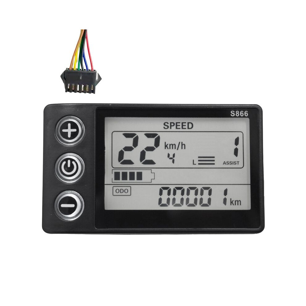 24V 36V 48V 60V S866 Controller Panel Dashboard Electric Bike Lcd Display For Electric E-Bike Scooter(Sm Plug 6Pin) 6031094922958