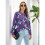 Damen Lässiger Strickpullover mit Schmetterlingsdruck, Langarm, Rundhalsausschnitt Lila M 5