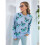 Damen Lässiger Strickpullover mit Schmetterlingsdruck, Langarm, Rundhalsausschnitt Blau S 2