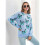 Damen Lässiger Strickpullover mit Schmetterlingsdruck, Langarm, Rundhalsausschnitt Blau S 7
